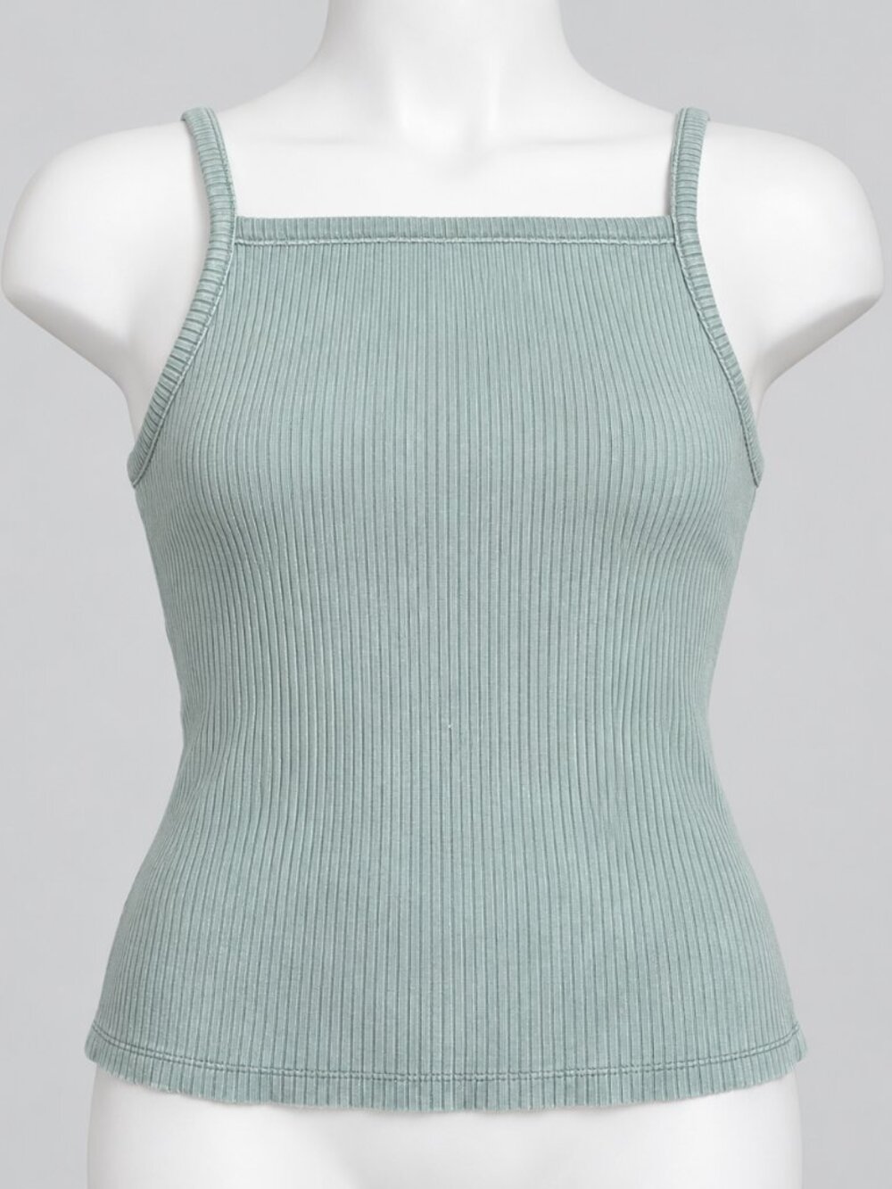 Old Navy Jade Shadow Rib Knit Square Neck Cami Tank Top M Y2K